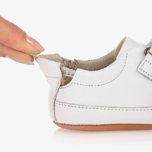 Tip Toey Joey White Leather Baby Shoes