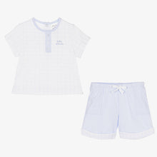 Load image into Gallery viewer, Tutto Piccolo Baby Boys Blue &amp; White Shorts Set
