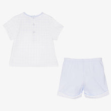 Load image into Gallery viewer, Tutto Piccolo Baby Boys Blue &amp; White Shorts Set
