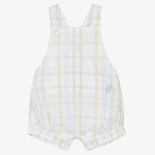 Load image into Gallery viewer, Tutto Piccolo Boys White &amp; Blue Check Dungarees
