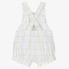 Load image into Gallery viewer, Tutto Piccolo Boys White &amp; Blue Check Dungarees
