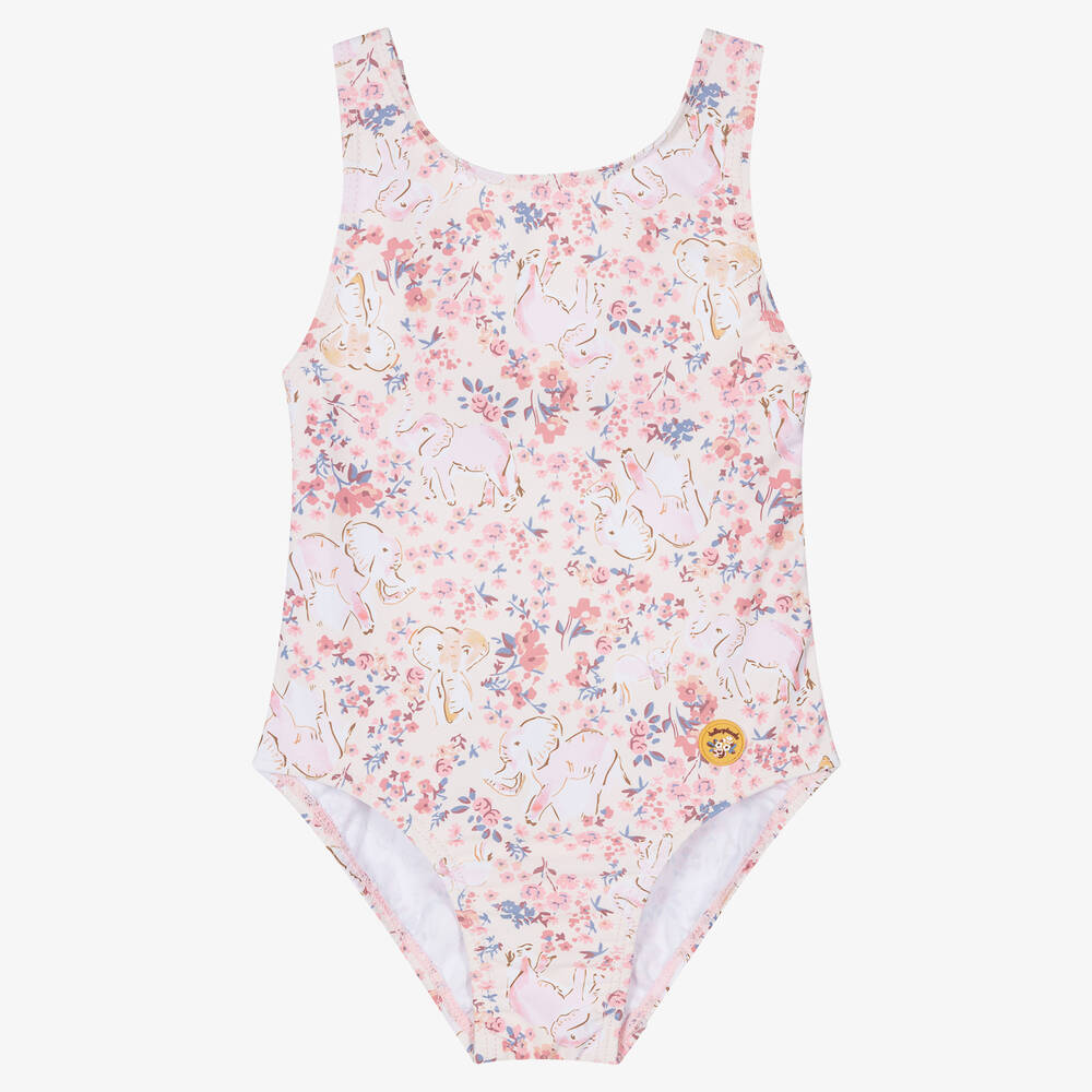 Tutto Piccolo Girls Pink Floral Swimsuit