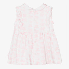 Load image into Gallery viewer, Tutto Piccolo Girls White &amp; Pink Cotton Floral Dress
