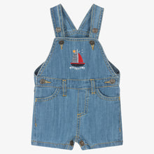 Load image into Gallery viewer, Week-end  la mer Blue Cotton Denim Baby Dungarees
