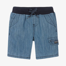 Load image into Gallery viewer, Week-end  la mer Boys Blue Chambray Cotton Shorts
