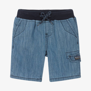 Week-end  la mer Boys Blue Chambray Cotton Shorts