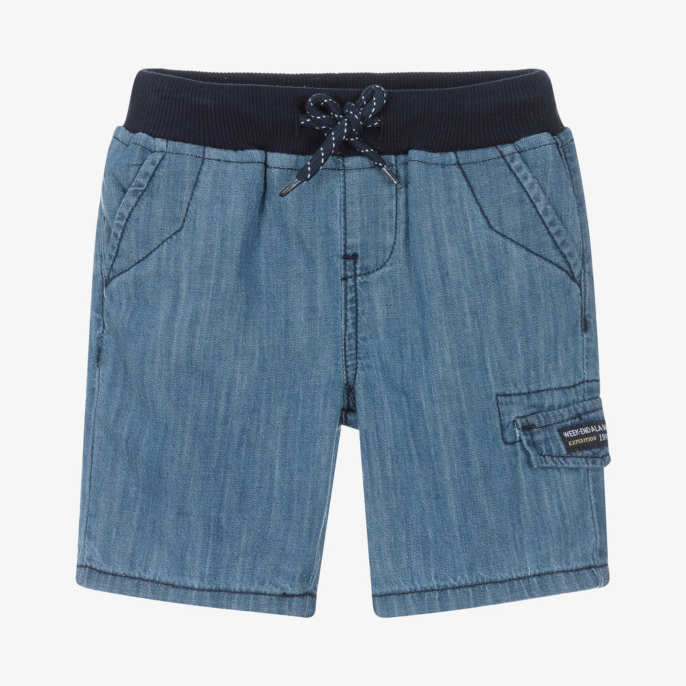 Week-end  la mer Boys Blue Chambray Cotton Shorts