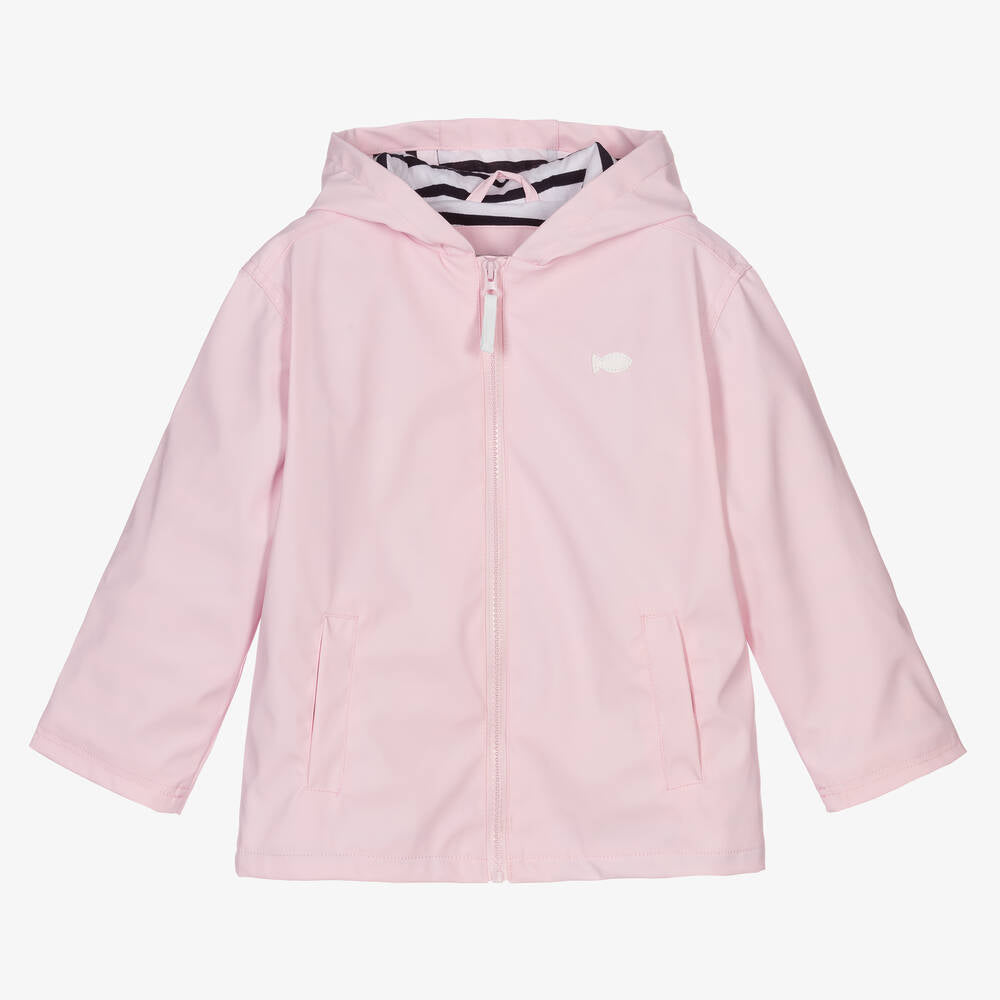 Week-end  la mer Girls Pink Hooded Raincoat